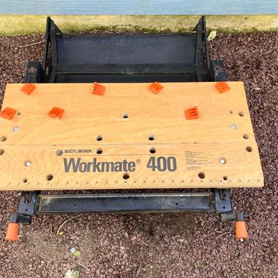 LOT 47G: Black & Decker 400 Workmate Work Bench, Miter Boxes and Assorted Hand Saws