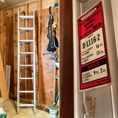 LOT 49G: Werner Aluminum Saf-T-Master 16 Foot Extension Ladder