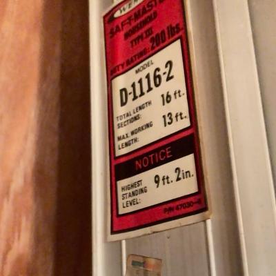 LOT 49G: Werner Aluminum Saf-T-Master 16 Foot Extension Ladder