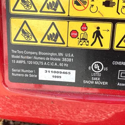 LOT 52G: Toro Power Curve Snow Blower Model # 38381