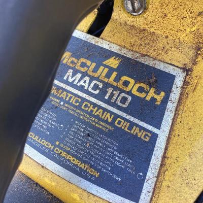 LOT 53G: McCulloch Mac 110 Automatic Chain Oiling Gasoline Chain Saw