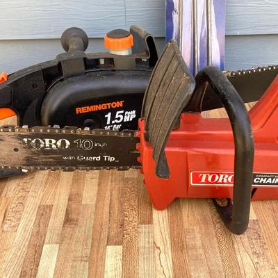 LOT 54G: Pair of Electric Chain Saws - Toro Model # 51100 and Remington Model MOD150 with Chainsaw Files