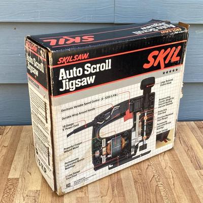 LOT 55G: Craftsman Electric Drill Model # 315.11441, Sear, Roebuck & Co 3/8" Drill, Drill Guide and Skil Auto Scroll Jig Saw 4355