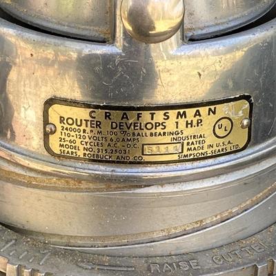 LOT 56G: Vintage Craftsman Router Model # 315.25021 in Wooden Box and Craftsman Finishing Sander Model # 315.277010 and More