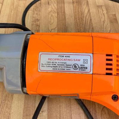 LOT 59G: Black & Decker Drill / Driver DR501 in Original Box, Chicago Reciprocating Saw Item 4095 and Packages of Saw Blades