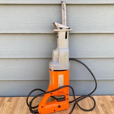 LOT 59G: Black & Decker Drill / Driver DR501 in Original Box, Chicago Reciprocating Saw Item 4095 and Packages of Saw Blades