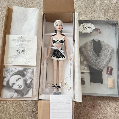 LOT 65L: Ashton-Drake Galleries Mel Odom Gene "Simply Gene" Doll w/ COA & Box (3244) & NIP Gene Costume