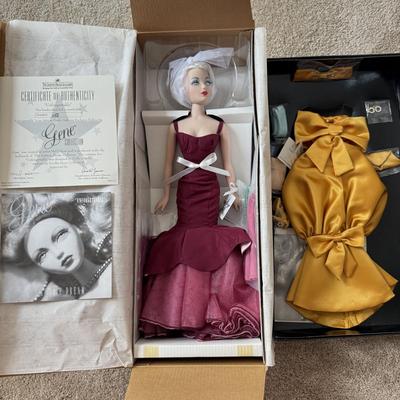 LOT 66L: Ashton-Drake Galleries Mel Odom Gene "Unforgettable" Doll w/ COA & Box (1088) and "Gold Sensation" Costume