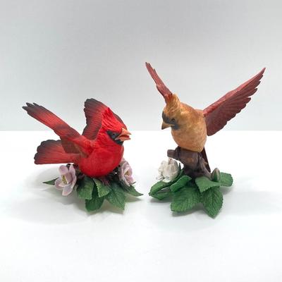 LOT 76K: Lenox Fine Porcelain Male and Female Cardinal Bird Figurines