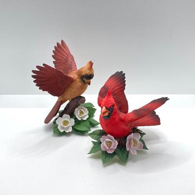 LOT 76K: Lenox Fine Porcelain Male and Female Cardinal Bird Figurines