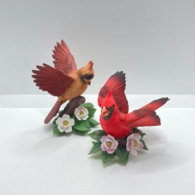 LOT 76K: Lenox Fine Porcelain Male and Female Cardinal Bird Figurines