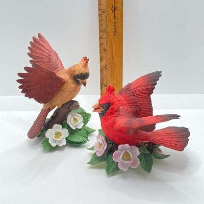 LOT 76K: Lenox Fine Porcelain Male and Female Cardinal Bird Figurines