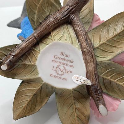 LOT 77K: Blue Grosbeak and Blue Jay Lenox Fine Porcelain Bird Figurines