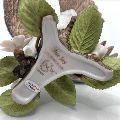 LOT 77K: Blue Grosbeak and Blue Jay Lenox Fine Porcelain Bird Figurines