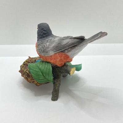 LOT 79K: American Robin, Rufous-sided Towhee and Chestnut-backed Chickadee Lenox Fine Porcelain Bird Figurine Collection