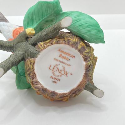 LOT 79K: American Robin, Rufous-sided Towhee and Chestnut-backed Chickadee Lenox Fine Porcelain Bird Figurine Collection