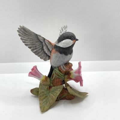LOT 79K: American Robin, Rufous-sided Towhee and Chestnut-backed Chickadee Lenox Fine Porcelain Bird Figurine Collection