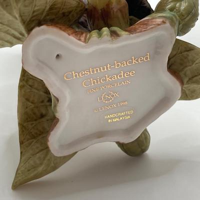 LOT 79K: American Robin, Rufous-sided Towhee and Chestnut-backed Chickadee Lenox Fine Porcelain Bird Figurine Collection