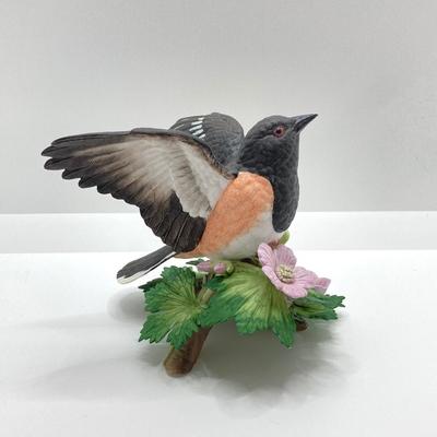 LOT 79K: American Robin, Rufous-sided Towhee and Chestnut-backed Chickadee Lenox Fine Porcelain Bird Figurine Collection