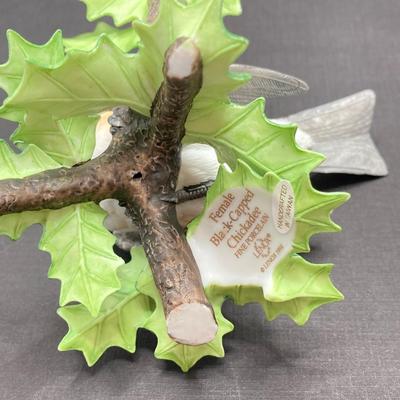 LOT 80K: Collection of Lenox Fine Porcelain Bird Figurines - Chickadee, Dark-eyed Junco and Female Black-Capped Chickadee