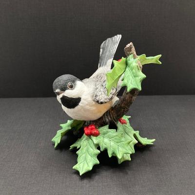 LOT 80K: Collection of Lenox Fine Porcelain Bird Figurines - Chickadee, Dark-eyed Junco and Female Black-Capped Chickadee