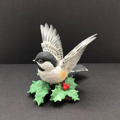 LOT 80K: Collection of Lenox Fine Porcelain Bird Figurines - Chickadee, Dark-eyed Junco and Female Black-Capped Chickadee