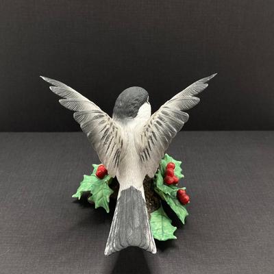 LOT 80K: Collection of Lenox Fine Porcelain Bird Figurines - Chickadee, Dark-eyed Junco and Female Black-Capped Chickadee
