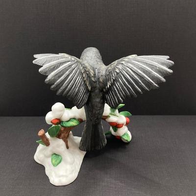 LOT 80K: Collection of Lenox Fine Porcelain Bird Figurines - Chickadee, Dark-eyed Junco and Female Black-Capped Chickadee