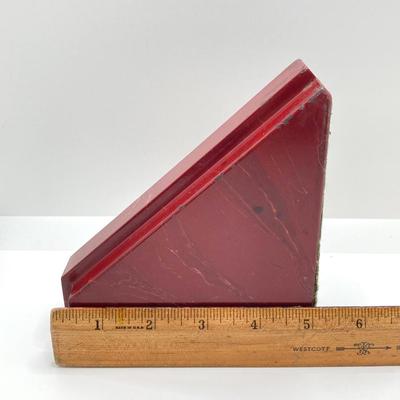 LOT 83K: Pair of Cherry Stone / Onyx Carved Book Ends