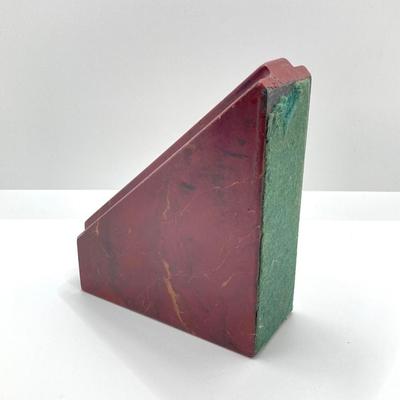 LOT 83K: Pair of Cherry Stone / Onyx Carved Book Ends