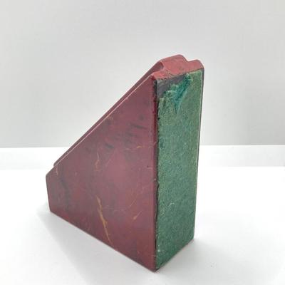 LOT 83K: Pair of Cherry Stone / Onyx Carved Book Ends