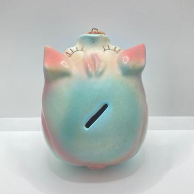 LOT 84K: Vintage Hull Pottery Corky Pig with Cork Nose Piggy Bank