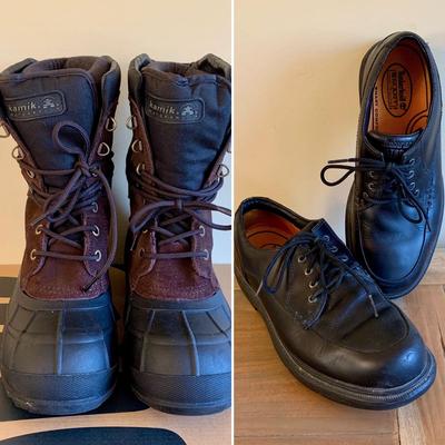 LOT 91 Z: Men's Timberland Leather Work Shoes & NIB Kamik Nationplus Work Boots
