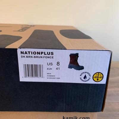 LOT 91 Z: Men's Timberland Leather Work Shoes & NIB Kamik Nationplus Work Boots