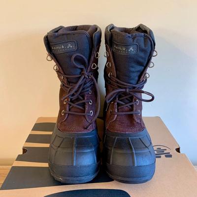 LOT 91 Z: Men's Timberland Leather Work Shoes & NIB Kamik Nationplus Work Boots