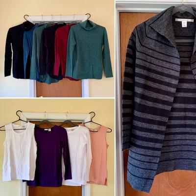 LOT 95 Z: Max Studio Clothing Collection; Cashmere & Modal Turtlenecks, Tank Tops, Long Sleeve Shirts, & Cardigan