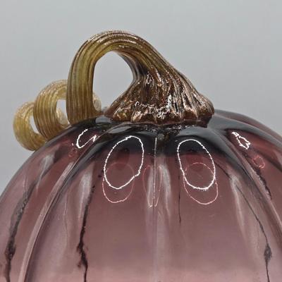 LOT 107K: Rose Colored Pumpkin & Dark Grey with White Veining Pumpkin