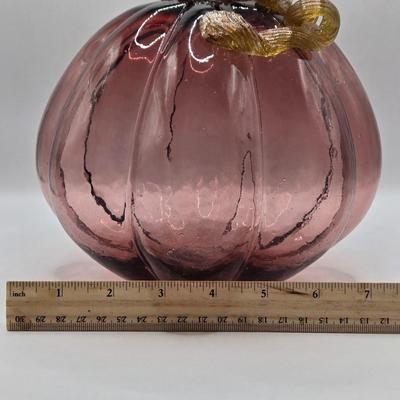 LOT 107K: Rose Colored Pumpkin & Dark Grey with White Veining Pumpkin