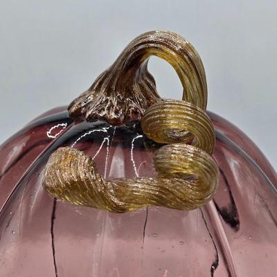 LOT 107K: Rose Colored Pumpkin & Dark Grey with White Veining Pumpkin