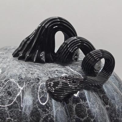 LOT 107K: Rose Colored Pumpkin & Dark Grey with White Veining Pumpkin