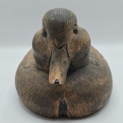 LOT 109K: Lucky Ducks!/ Two Carved Ducks, One With Makers Name & Date