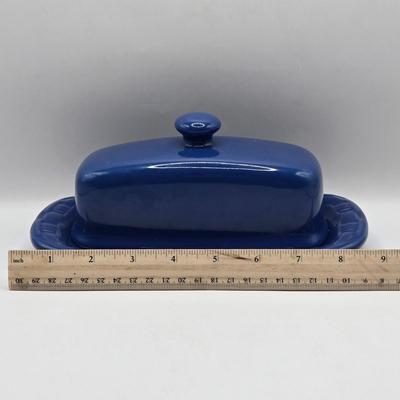 LOT 110K: Longaberger Pottery Crock, Pitcher, & Butter Dish