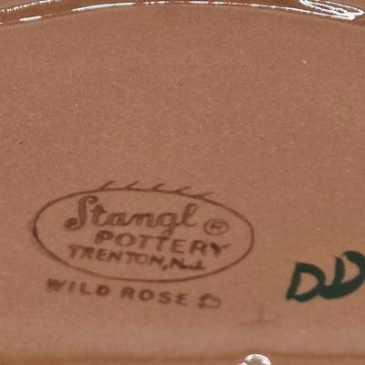 LOT 112K: Stangl Pottery Wild Rose Serving Platter, Divided Serving Bowl, & Two Cracker/ Cheese Trays