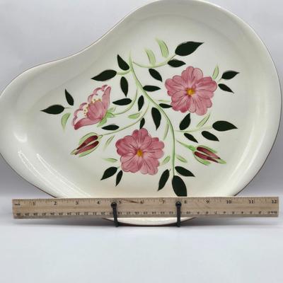 LOT 112K: Stangl Pottery Wild Rose Serving Platter, Divided Serving Bowl, & Two Cracker/ Cheese Trays