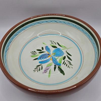 LOT 113K: Vintage Stangl Redware Bowl and Pitcher Hand Painted “Country Garden” Iris