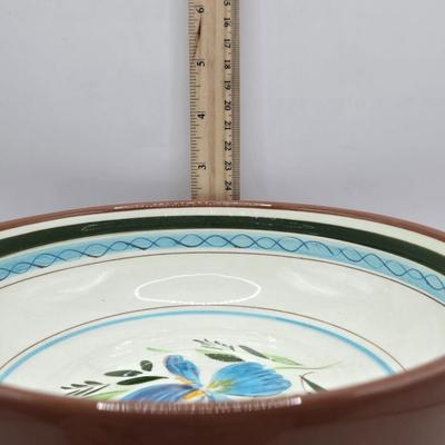 LOT 113K: Vintage Stangl Redware Bowl and Pitcher Hand Painted “Country Garden” Iris
