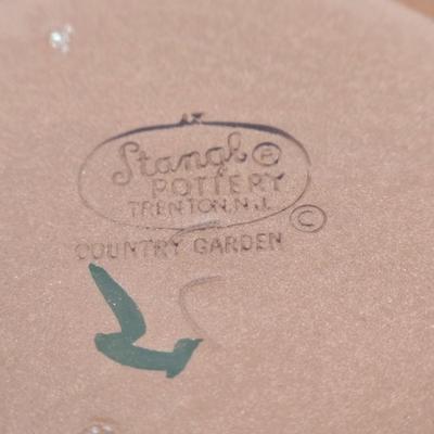 LOT 113K: Vintage Stangl Redware Bowl and Pitcher Hand Painted “Country Garden” Iris