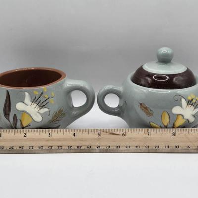 LOT 114K: Vintage Stangl Pottery Golden Harvest Lily Sugar Bowl and Mug