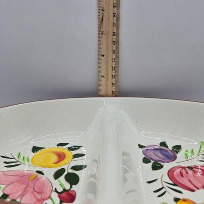 LOT 115K: Stangl Fruit and Flowers Pitchers and Divided Serving Bowl & 2 Fruit Pitchers