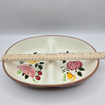 LOT 115K: Stangl Fruit and Flowers Pitchers and Divided Serving Bowl & 2 Fruit Pitchers